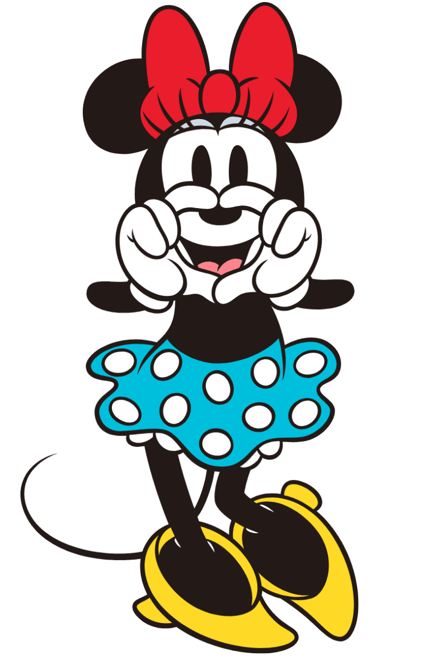 Des dessins de Mickey Mouse et Minnie Mouse de Disney sont placés avec originalité autour du design.