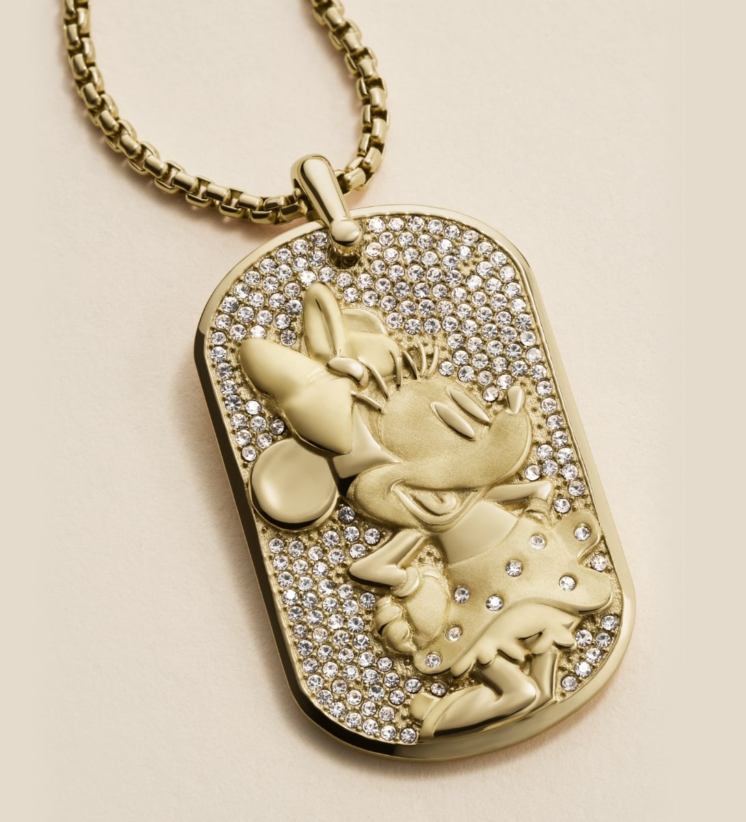 Disney Fossil Special Edition Gold-Tone Stainless Steel Dog Tag Necklace -  JF04625710 - Fossil