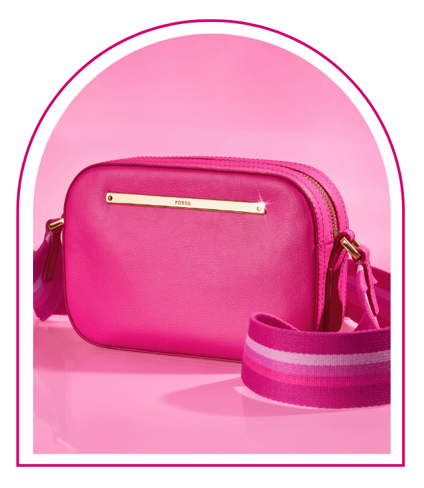 FOSSIL Pink Leather SYDNEY Slim Shoulder Bag Purse | eBay